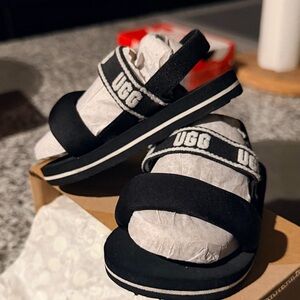 UGG Black and White Baby Sandals